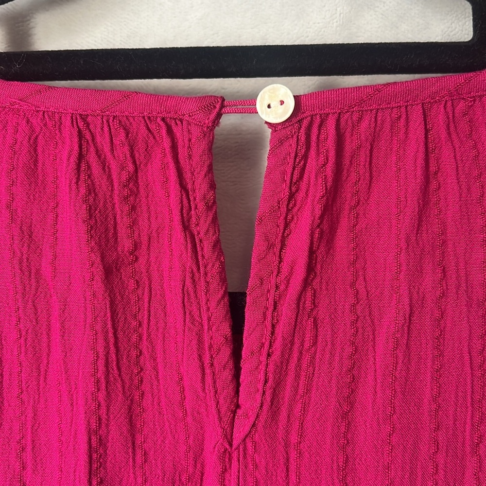 Knox Rose Top Pink Short Sleeve Round Neck Eyelet Embroidered Top Size Large - Picture 15 of 16